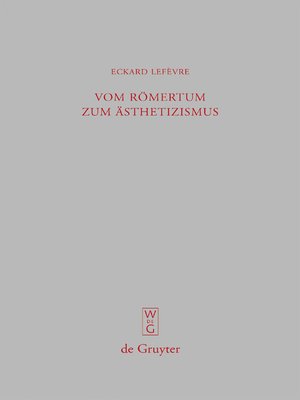 cover image of Vom Römertum zum Ästhetizismus
